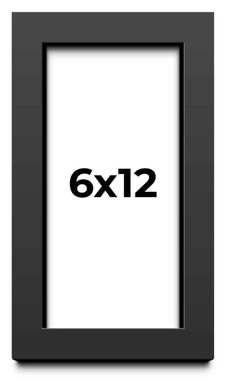 Panoramic Flat Black Picture Frame - UV Acrylic, Foam Board Backing, Hanging Hardware